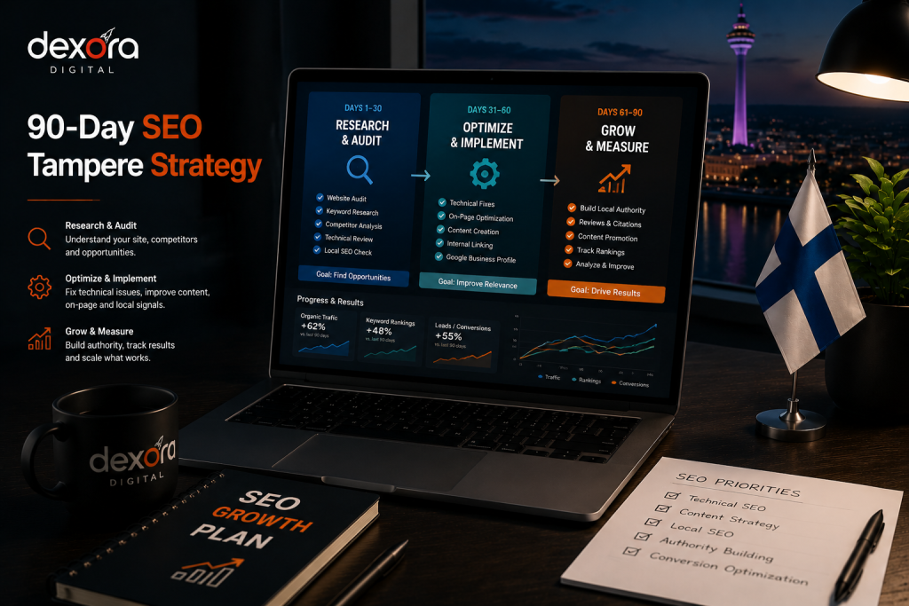 Technical SEO Tampere audit showing website performance, indexing, crawlability and local search improvements