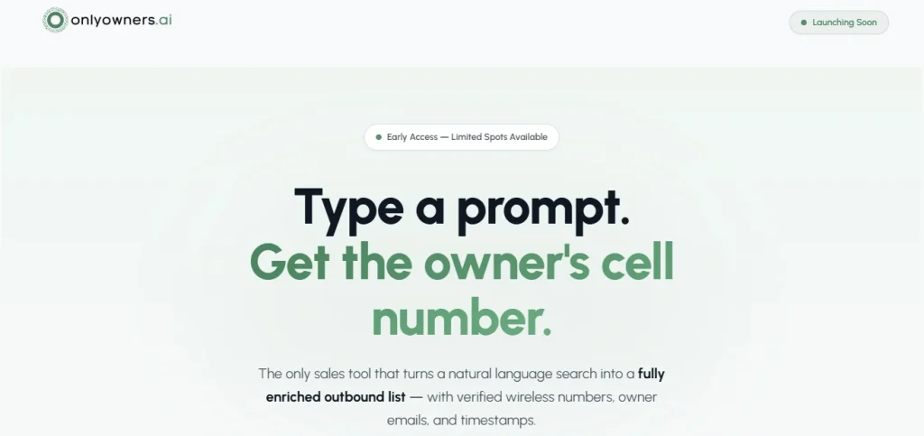 OnlyOwners.ai website screenshot