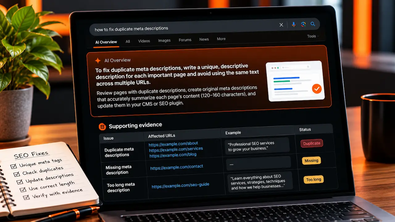 AI search results showing a direct answer first, followed by supporting SEO information and evidence.